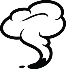 Comic style white smoke with bold curves and clean cartoon visual appeal On white Background Vector illustration