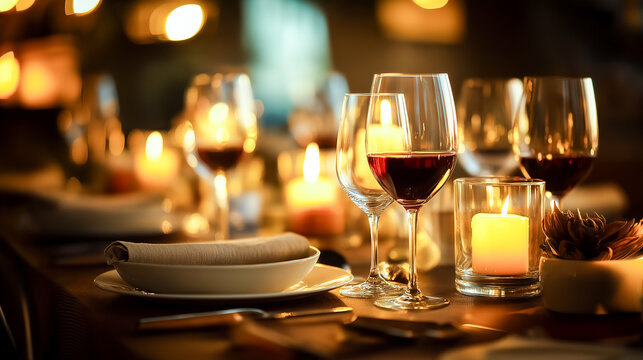 elegant fine dining table setup with candles