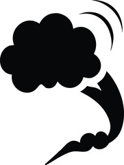 Stylized comic smoke icon with bold curves and simple cartoon look On white Background Vector illustration