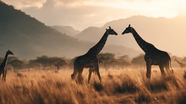 various animals in the expanse of savannah forest