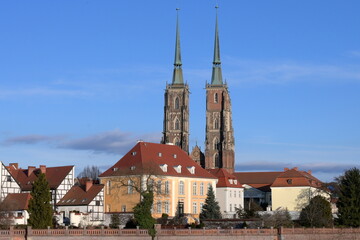 Katedra św. Jana Chrzciciela, XIII-wieczny kościół katolicki, Ostrów Tumski, Wrocław, Dolny Śląsk, Polska,
