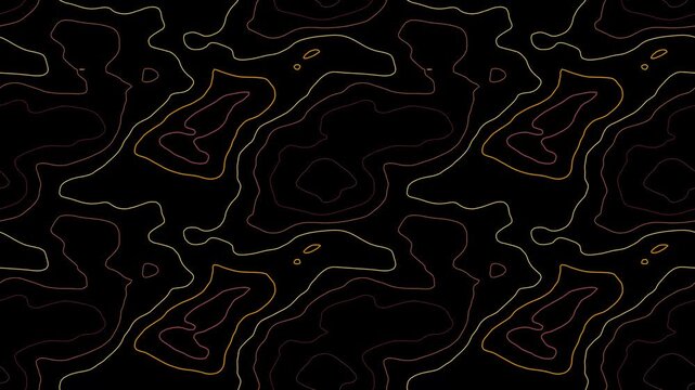 Abstract Topographic Contour Lines Seamless Loop - Dark Background