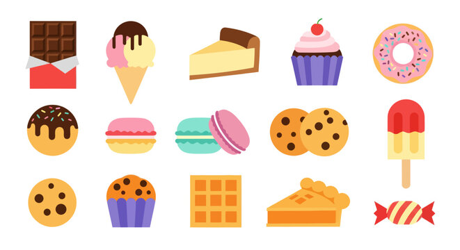 Assortment of colorful sweet treats illustration