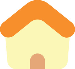 Simple house with orange roof top