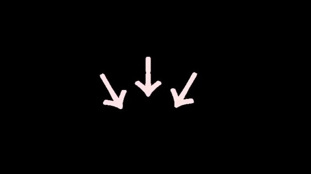 Set of animated white arrow overlays including hand-drawn chalk doodles and dashed directional pointers on black