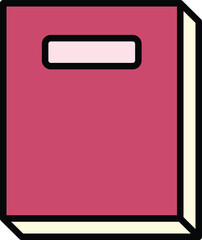 Red book with empty white label