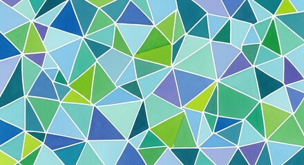 Fototapeta premium Abstract Geometric Triangle Pattern In Blue Green Purple Tones