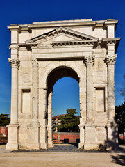 Arco dei Gavi (Gavi Arch) ancient ruins, a 1st century AD triumphal arch in the center of Verona