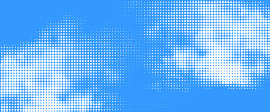  Blue abstract retro sky pattern with  halftone effect.
