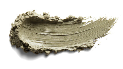 Olive green detox clay mask swatch on white background. Transparent background