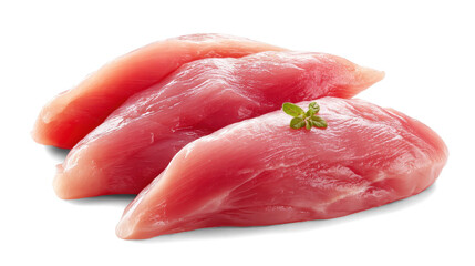 Raw chicken fillet on white background