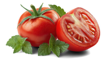 Tomato on white background