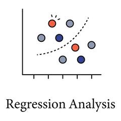 Regression Analysis Icon Symbolizing Predictive Statistical Data Modeling Process