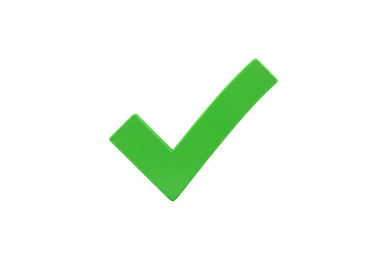Vibrant green check mark symbolizing approval and positive affirmation isolated on white background