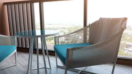 Naklejka premium View from the top with a interior of chair view and a side of serenity