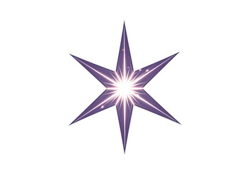 Fototapeta premium Radiant purple starburst design with glowing center isolated on white background