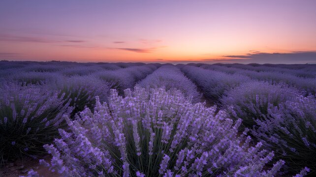 lavender field at sunset