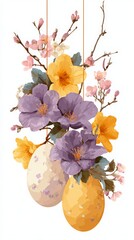 Happy Easter greeting card. Vector graphics