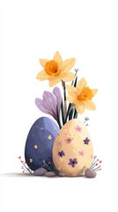 Happy Easter greeting card. Vector graphics