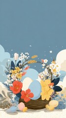 Happy Easter greeting card. Vector graphics