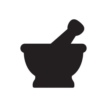 mortar and pestle icon vector on white back ground