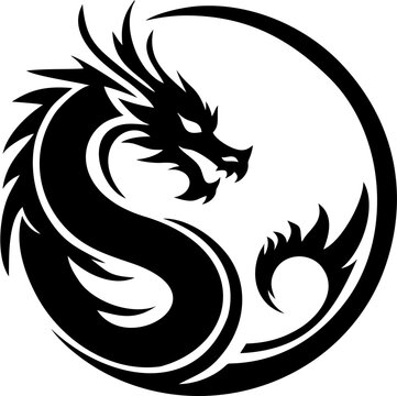 Dragon Yin Yang Silhouette Sy...