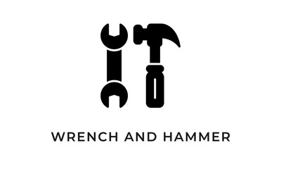Wrench And Hammer vector icon isolated on white background