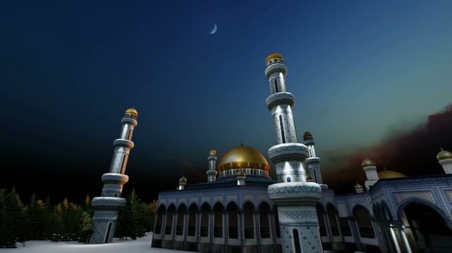 mosque in the night
