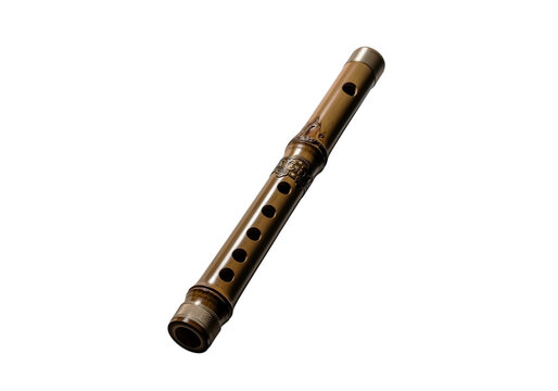 Traditional Korean Daegeum Bamboo Flute: An Indigenous Woodwind Instrument for Court and Folk Music, Isolated on White