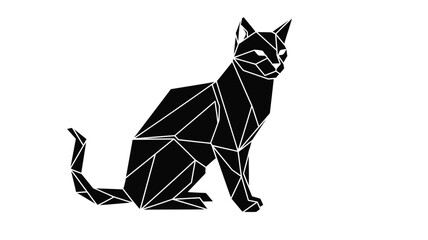 a striking geometric cat illustration detailed polygonal design silhouette © PAKE