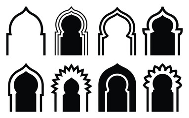 Fototapeta premium Collection of Islamic Arch Designs and Silhouettes