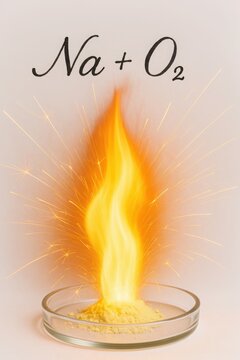 Na plus O2 combustion reaction in petri dish