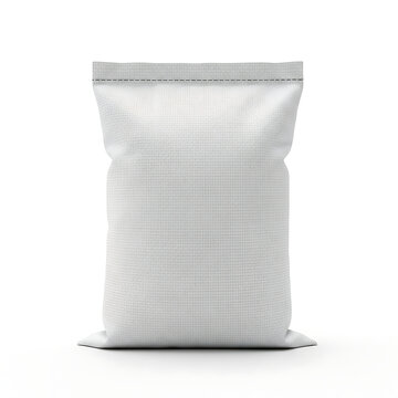 White Textile Sack Mockup Isolated