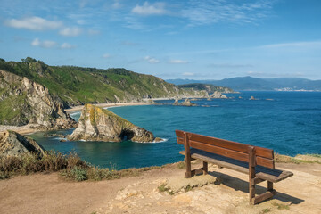 The Best Bench in the World at Loiba Viewpoint, Galicia, Spain. 