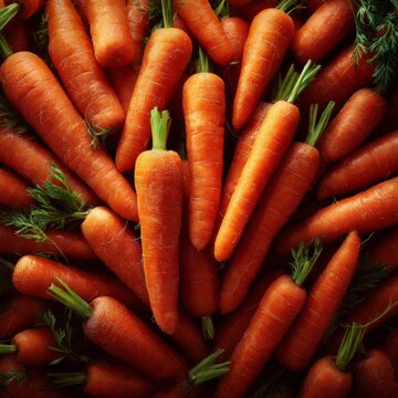 A bunch of carrots with green leaves on top of them