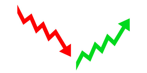 Graph going Up and Down sign