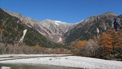 Autumn Colors Along the Azusa River, Kamikochi, Nagano, Japan