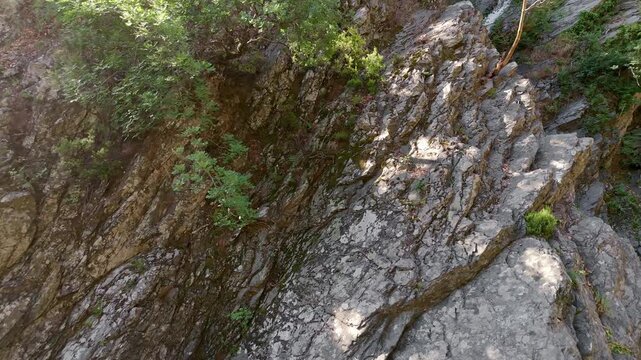 Aerial View of Fonias Waterfalls and Vathres on Mount Saos Samothraki