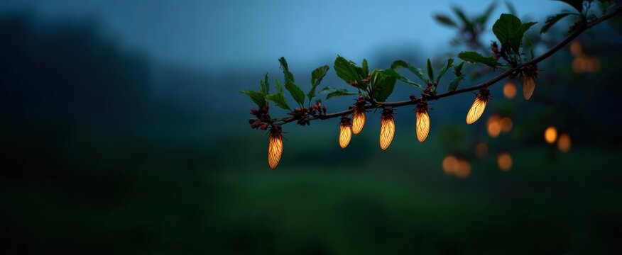 cicadas chirp while dusk blankets the earth in a gentle buzzing serenade