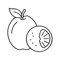 Obraz premium Apple Fruit Line Icon Illustration 