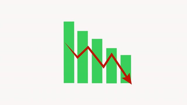Financial Crisis Animation with Falling Graph and Red Arrow