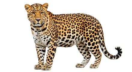 Leopard standing isolated on transparent background