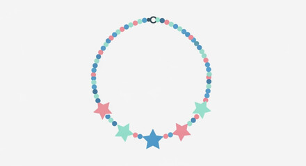 Naklejka premium Colorful Star Beaded Bracelet on White Background