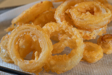 オニオンリング、玉ねぎ、揚げ物、つまみ、リング