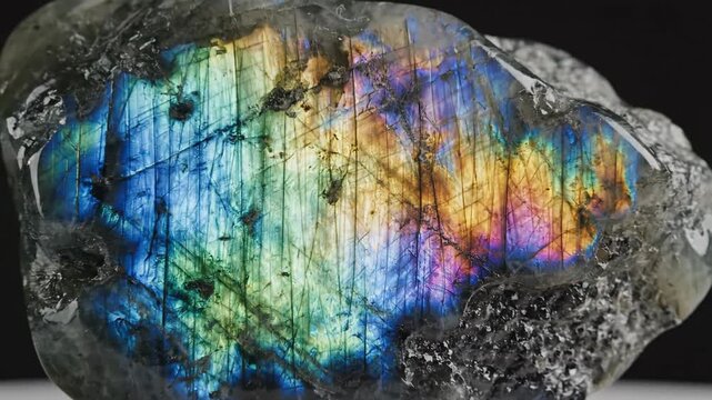 Labradorite Gemstone Showing Vibrant Flashes of Color