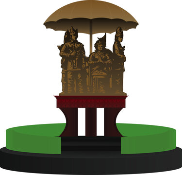 modern flat vector tugu selamat datang jambi