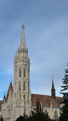 Obraz premium Church tower building in the city