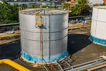 Modern chemical production line large tanks
