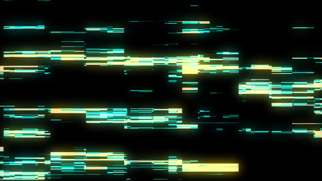 Hacked computer screen with glitch effect. Error templates with distortion lines. Abstract digital background with noise waves. 3D rendering.