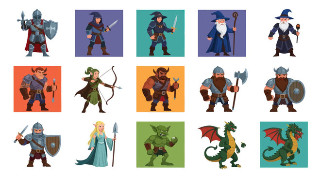 Fantasy Characters in Various Roles and Costumes.